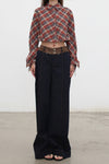 OUDE WAAG 25 Early Autumn Plaid Short Shirt OW-OW-25PF-ST01C1BU062-LHGW (BU062 Blue and Red Plaid)